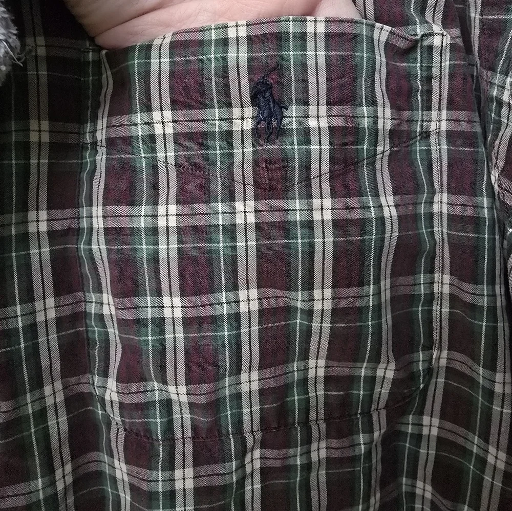 Ralph Lauren Men’s Green/Red Plaid Long Sleeve Flannel Shirt XL Cotton Vtg